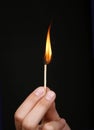 Burning match stick