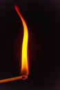 burning match stick on black background Royalty Free Stock Photo