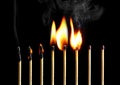 Burning matches Royalty Free Stock Photo
