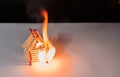 Burning matches house - games with fire ends with accident Royalty Free Stock Photo