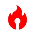 Burning matches icon design, fire flame logo