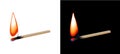 Burning matchstick