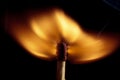 Burning Matchstick Royalty Free Stock Photo