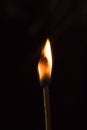 Burning matchstick in the dark Royalty Free Stock Photo