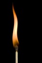 Burning matchstick flame Royalty Free Stock Photo