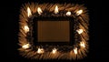 Burning matchstick frame on a dark background creating a fiery border Royalty Free Stock Photo