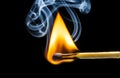 burning matchstick Royalty Free Stock Photo