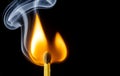 burning matchstick Royalty Free Stock Photo