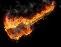 Burning melting guitar Royalty Free Stock Photo