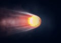 Burning meteor smoke and sparks Royalty Free Stock Photo