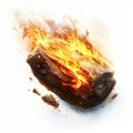 Burning Meteorite in Fiery Descent. Generative ai