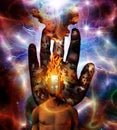 Burning mind in space Royalty Free Stock Photo