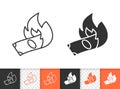 Burning Money simple black line vector icon