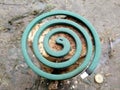 A Burning mosquito coil is an anti-mosquito repellent. Outdoor insect repellent