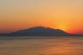 Burning Nea Vrasna sunrise in Greece