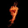 Burning number 7 Royalty Free Stock Photo