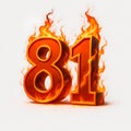 Burning Number Eighty One Royalty Free Stock Photo