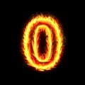 Burning Number Zero Fire Flames effect Illustration On a black background, Burning Number Zero On A Black Background