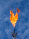Burning oil gas flare Royalty Free Stock Photo