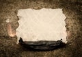 Burning old paper sheet Royalty Free Stock Photo