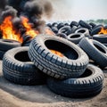 Burning old tires. Generated with AI