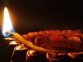 A burning Oli lamp