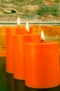 Burning orange candles