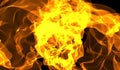 Burning orange hot energy animated ,Fire Particles over black background