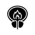 burning pain bladder glyph icon vector illustration