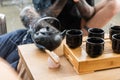 burning Palo Santo stick near traditional Royalty Free Stock Photo