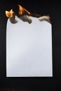 Burning paper background Black Royalty Free Stock Photo