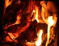 Burning paper and cardboard - orange glowing flames Royalty Free Stock Photo