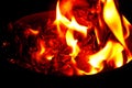 Burning paper in a container Royalty Free Stock Photo