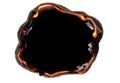 burning paper. isolated burn hole Royalty Free Stock Photo