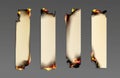 Burning paper png set isolated on transparent