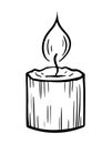 Burning paraffin candle