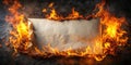 Burning parchment paper frame with blank space for text or image. Generative AI Royalty Free Stock Photo
