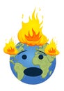 Burning planet Earth. Global warming concept Royalty Free Stock Photo