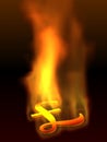 Burning poundsterling icon