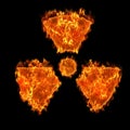 Burning radioactive symbol Royalty Free Stock Photo