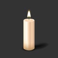 Burning realistic pillar candle