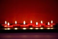 Burning red candles Royalty Free Stock Photo