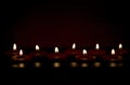 Burning red candles Royalty Free Stock Photo
