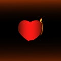 Burning red heart Royalty Free Stock Photo