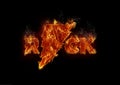 Burning rock letters