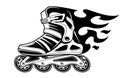 Burning Roller Skate in Motion Royalty Free Stock Photo