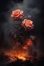 Burning rose flower, Heartbroken