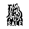 burning sale discount glyph icon vector illustration