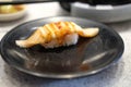 Burning salmon fish Sushi