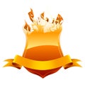 Burning shield emblem